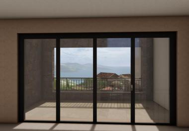 Apartament luksoz seaview 104 m2 në Lustica Bay me qasje elitare në golf