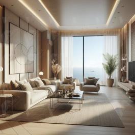 Appartements de luxe de 101 m2 avec vue sur la mer à Tat au stade des constructions avec réduction