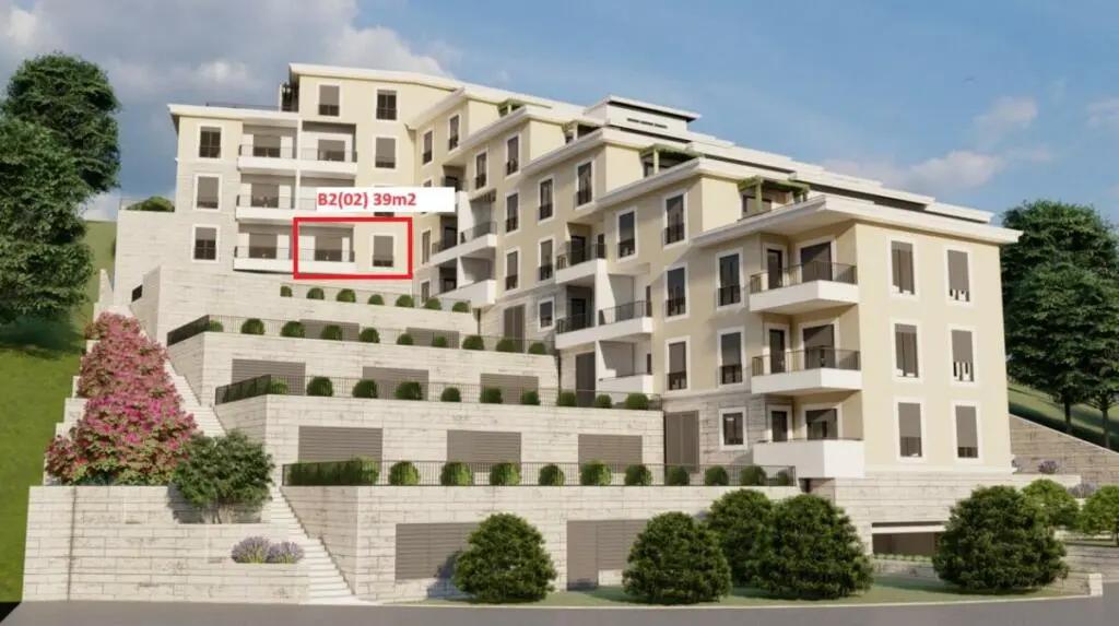 Pamje luksoze nga deti apartament 39 m2 Në Bečići me pishinë dhe tarracë