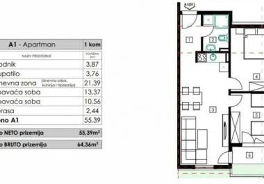 Luxus seaview 64 m2-es apartman be Main-Iben, exkluzív komplexumban